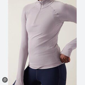 Athleta Momentum Seamless Half Zip Grey Size Small